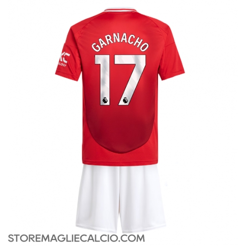 Manchester United Alejandro Garnacho #17 Maglia Gara Casa Repliche 2024-25 Bambino Maniche Corte Manchester United Alejandro Garnacho #17 Maglia Gara Casa Repliche 2024-25 Bambino Maniche Corte
